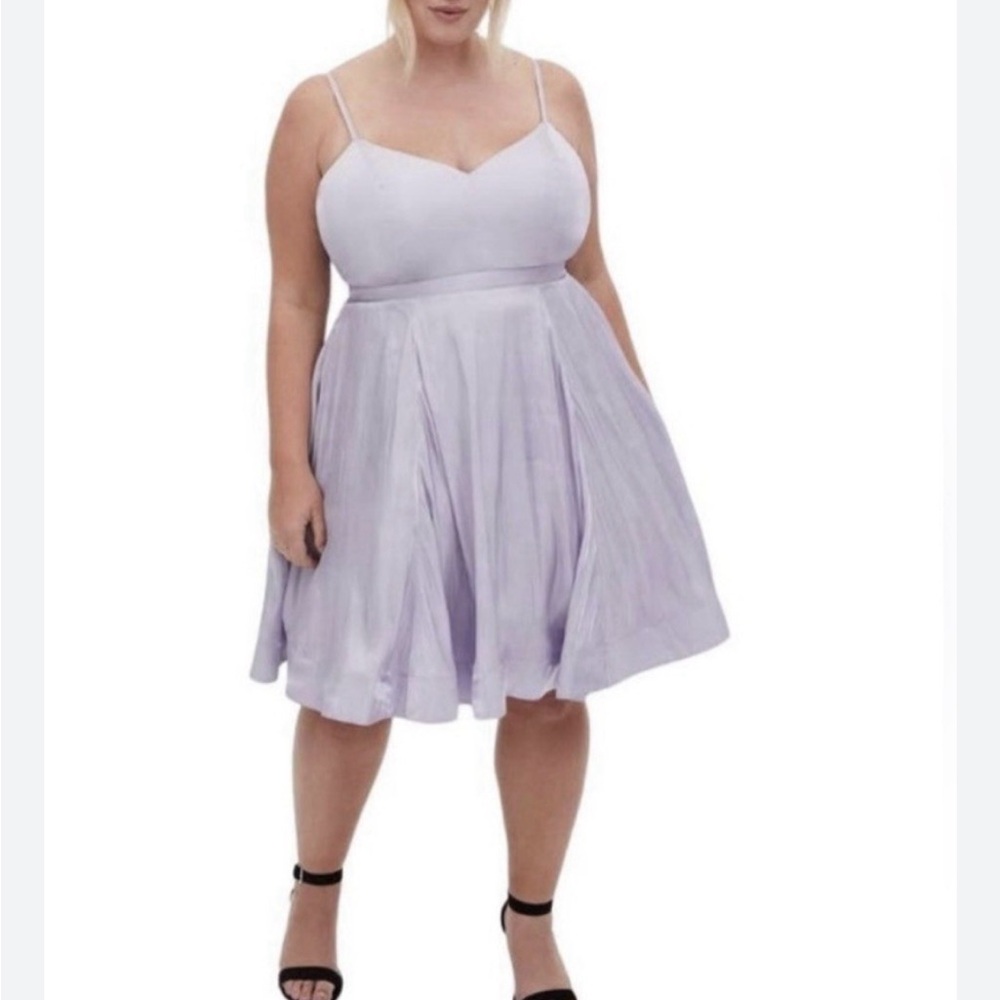 Purple Torrid Satin flare knee length dress